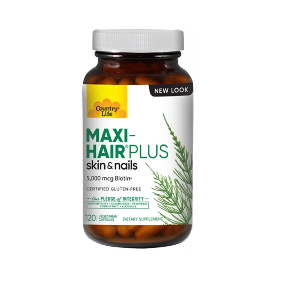 Country Life Maxi-Hair Plus Biotin 5000mcg Capsules, Pack of 120's