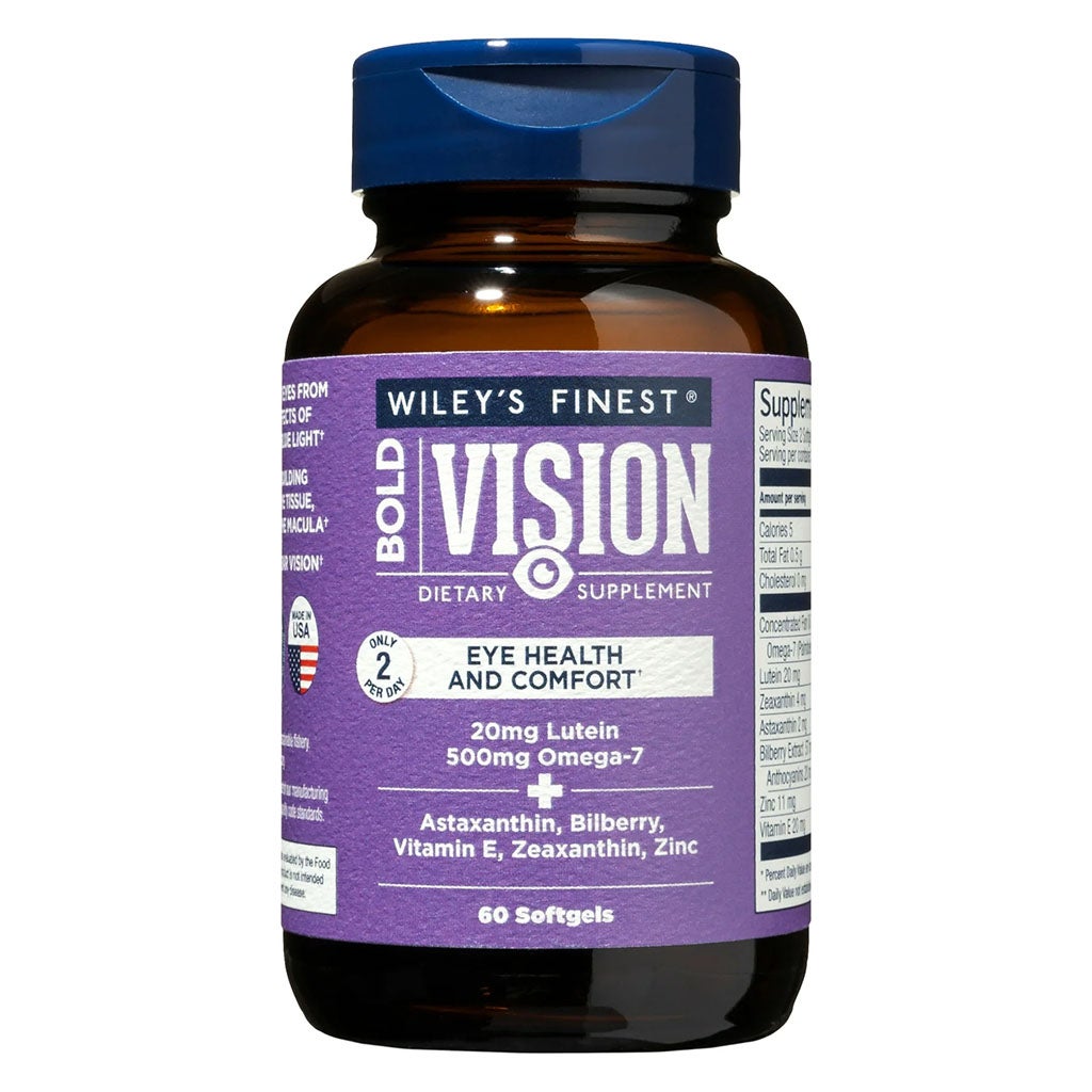 Wiley's Finest Bold Vision Omega 7 & Lutein Softgels, Pack of 60's