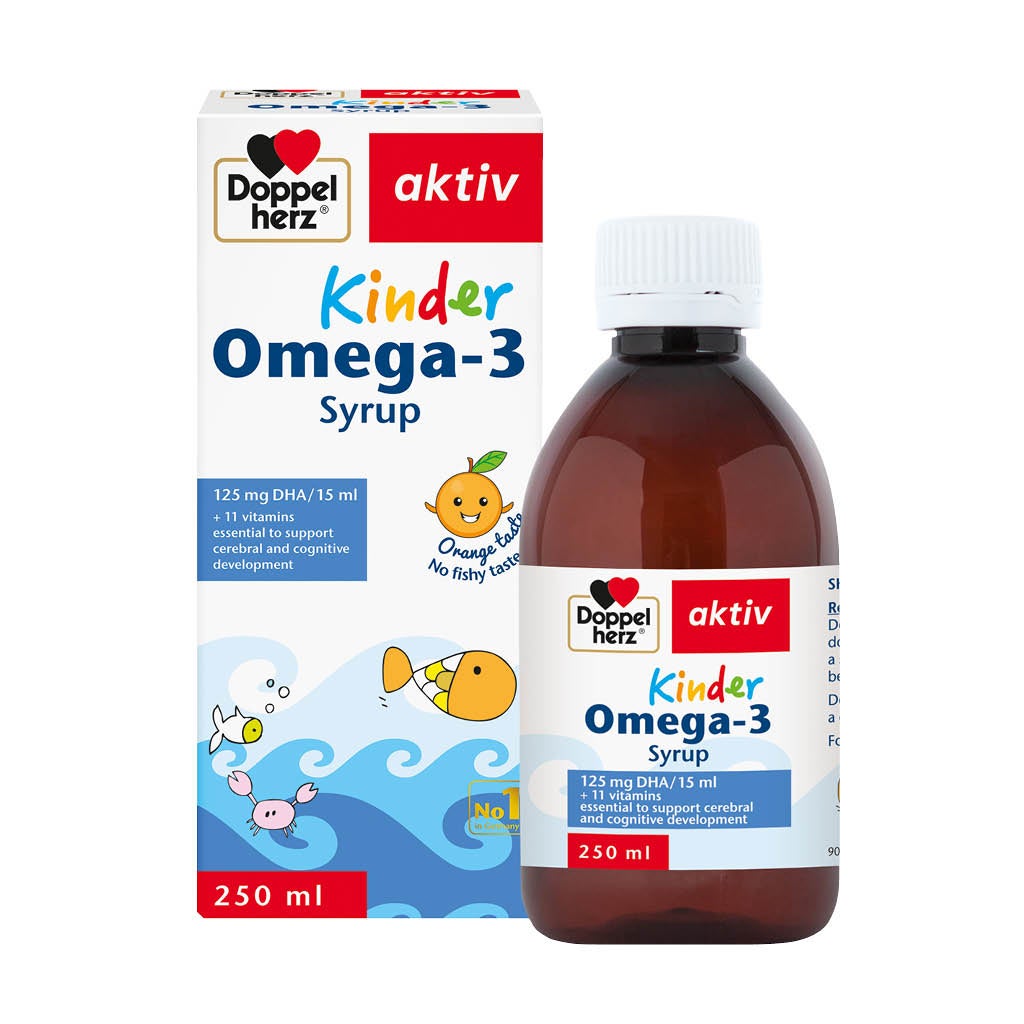 Doppelherz aktiv Kinder Omega-3 Syrup For Children's Cognitive Development 250ml