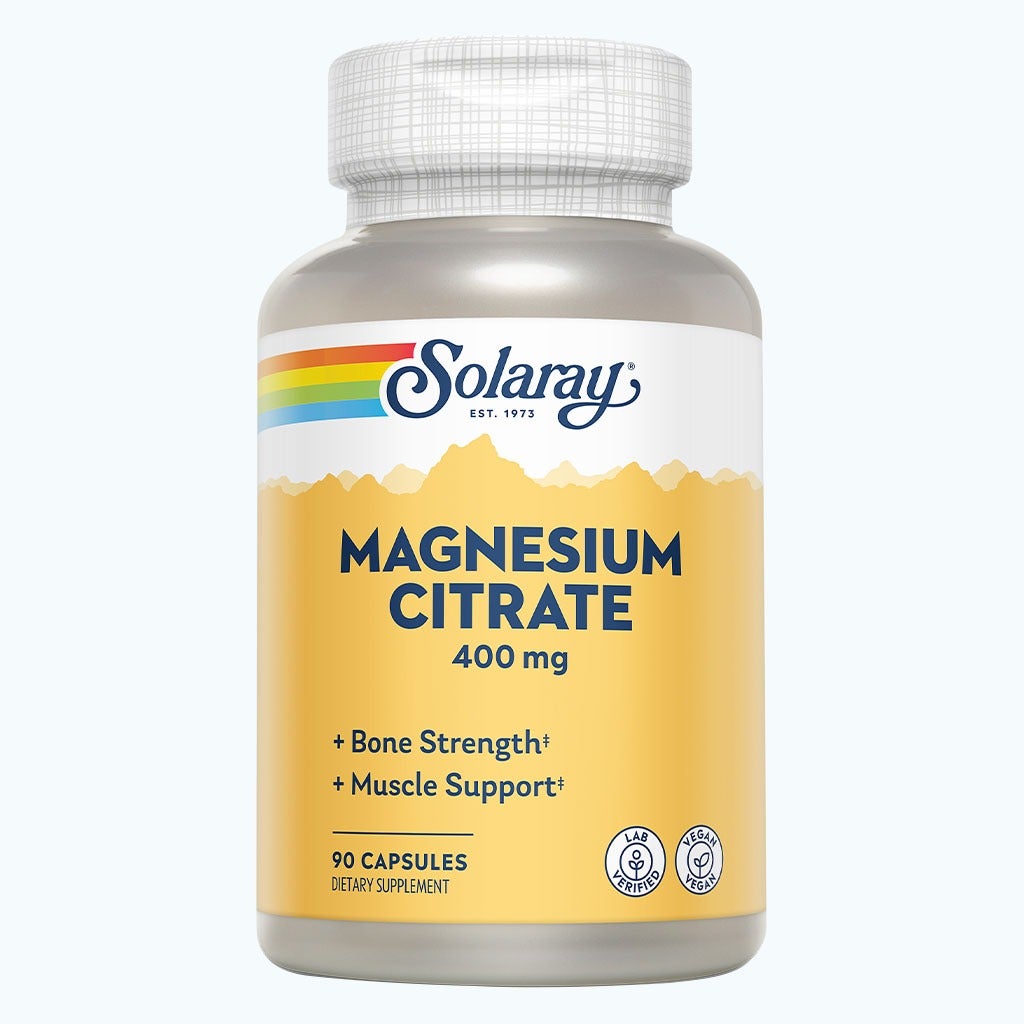 Solaray Magnesium Citrate 400mg Capsules For Bone Strength & Muscle Support, Pack of 90's