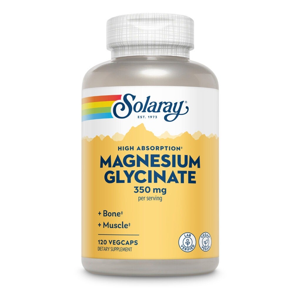 Solaray Magnesium Glycinate 350mg Veg Capsules, Pack of 120's