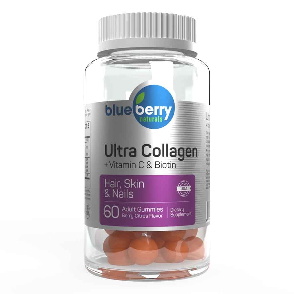 Blueberry Naturals Ultra Collagen + Vitamin C & Biotin Adult Gummies, Pack of 60’s