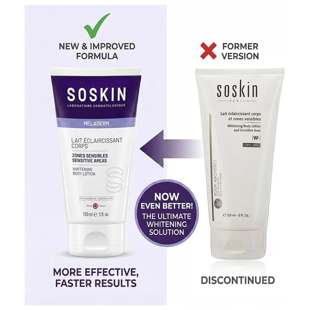 Soskin, Whitening Body Lotion for Sensitive Areas, Brightening lotion for sensitive body skin, 200ml