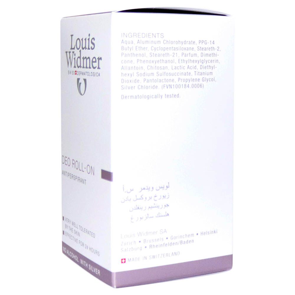 Louis Widmer, Deo Roll-On Non-Scented, Unscented deodorant roll-on for sensitive skin, 50ml