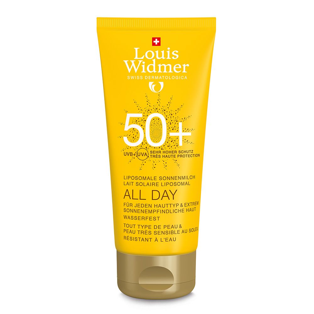 Louis Widmer, Liposomal Sun Milk All Day SPF 50+, High protection moisturizing sun milk, 100 ml
