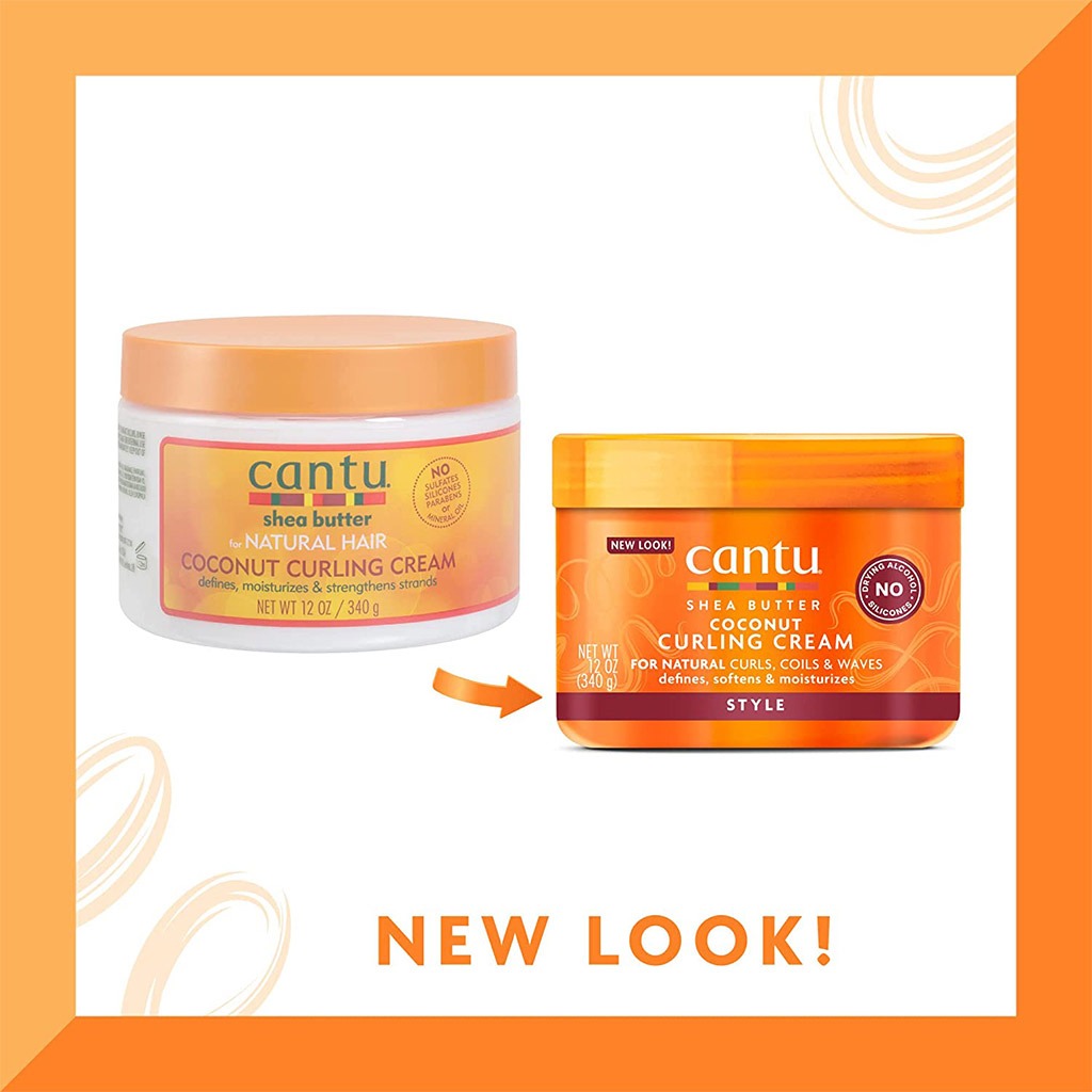 Cantu, Coconut Curling Cream, Moisturizing cream for defined natural curls, 340g