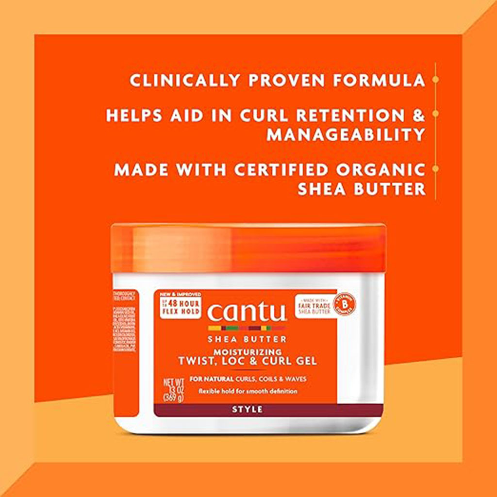 Cantu, Moisturizing Twist and Lock Gel, Hydrating gel for defined natural curls, 370 g