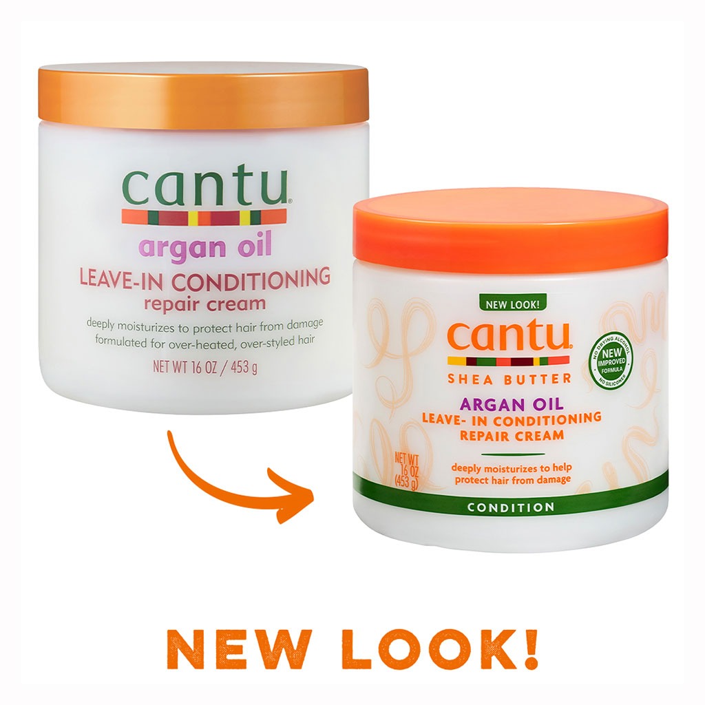 Cantu, Argan Oil Leave-in Conditioning Repair Cream, Nourishing cream for damaged hair repair, 453 g
