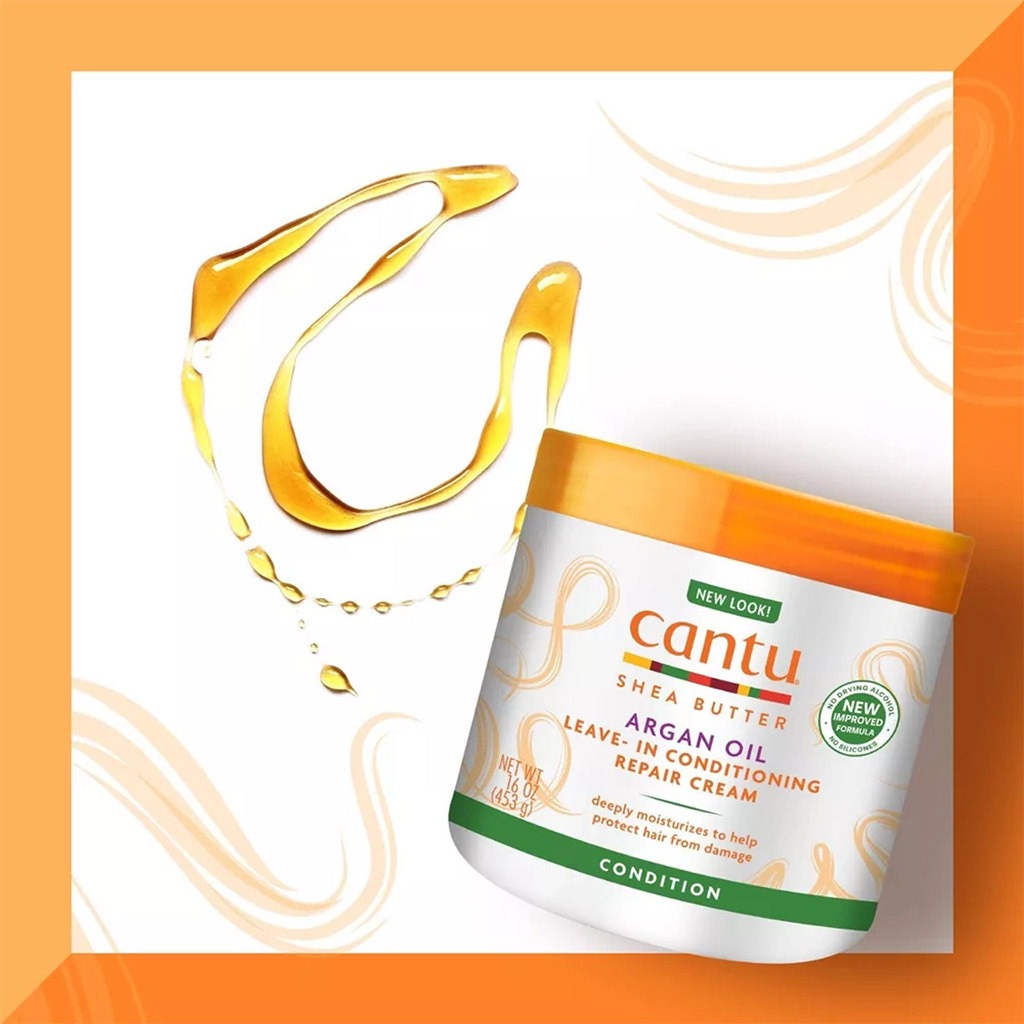 Cantu, Argan Oil Leave-in Conditioning Repair Cream, Nourishing cream for damaged hair repair, 453 g