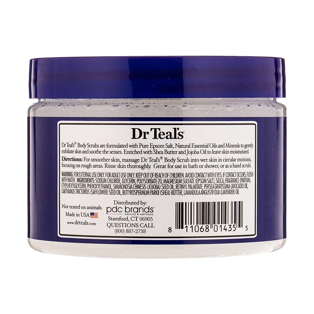 Dr Teal's, Exfoliate & Renew Epsom Salt Body Scrub with Lavender, Relaxing exfoliating scrub for soft skin, 454 g