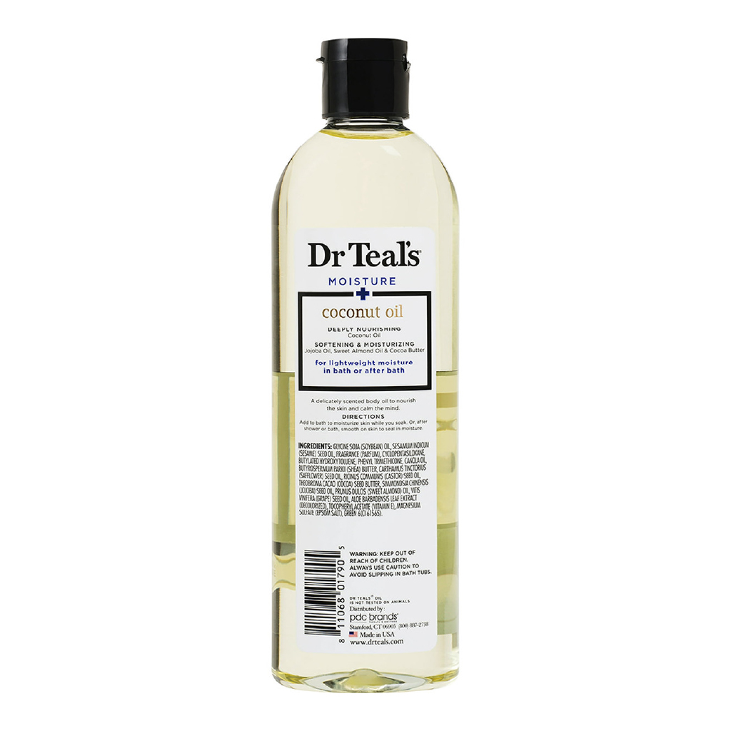Dr Teal’s, Bath Oil and Massage Coconut Moisturising, Moisturizing bath oil and massage oil with coconut, 260ml