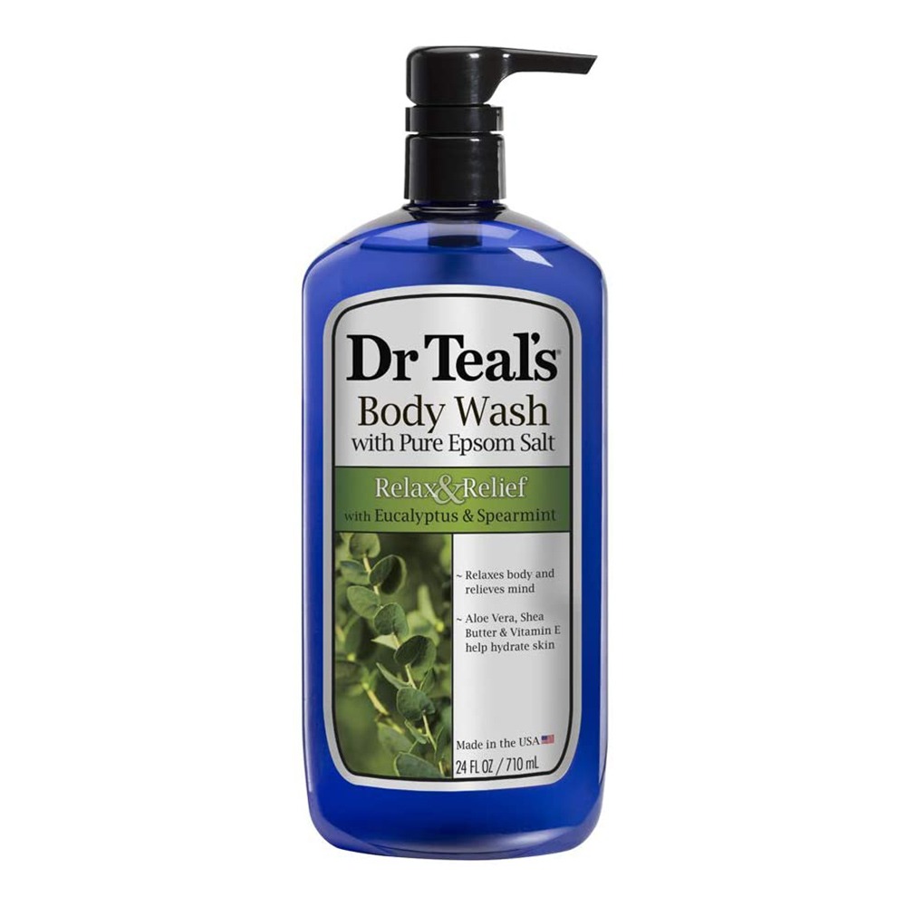 Dr Teal’s, Pure Epsom Salt Body Wash with Eucalyptus and Spearmint, Relaxing body wash with pure Epsom salt and essential oils, 710ml