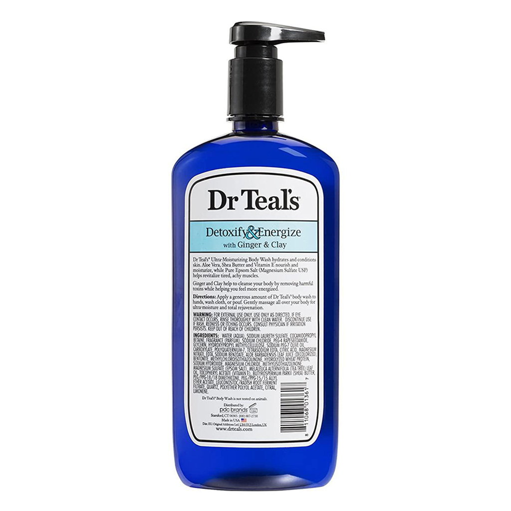 Dr Teal’s, Clay Detoxify and Energize Body Wash, Detoxifying and energizing clay body wash, 710ml