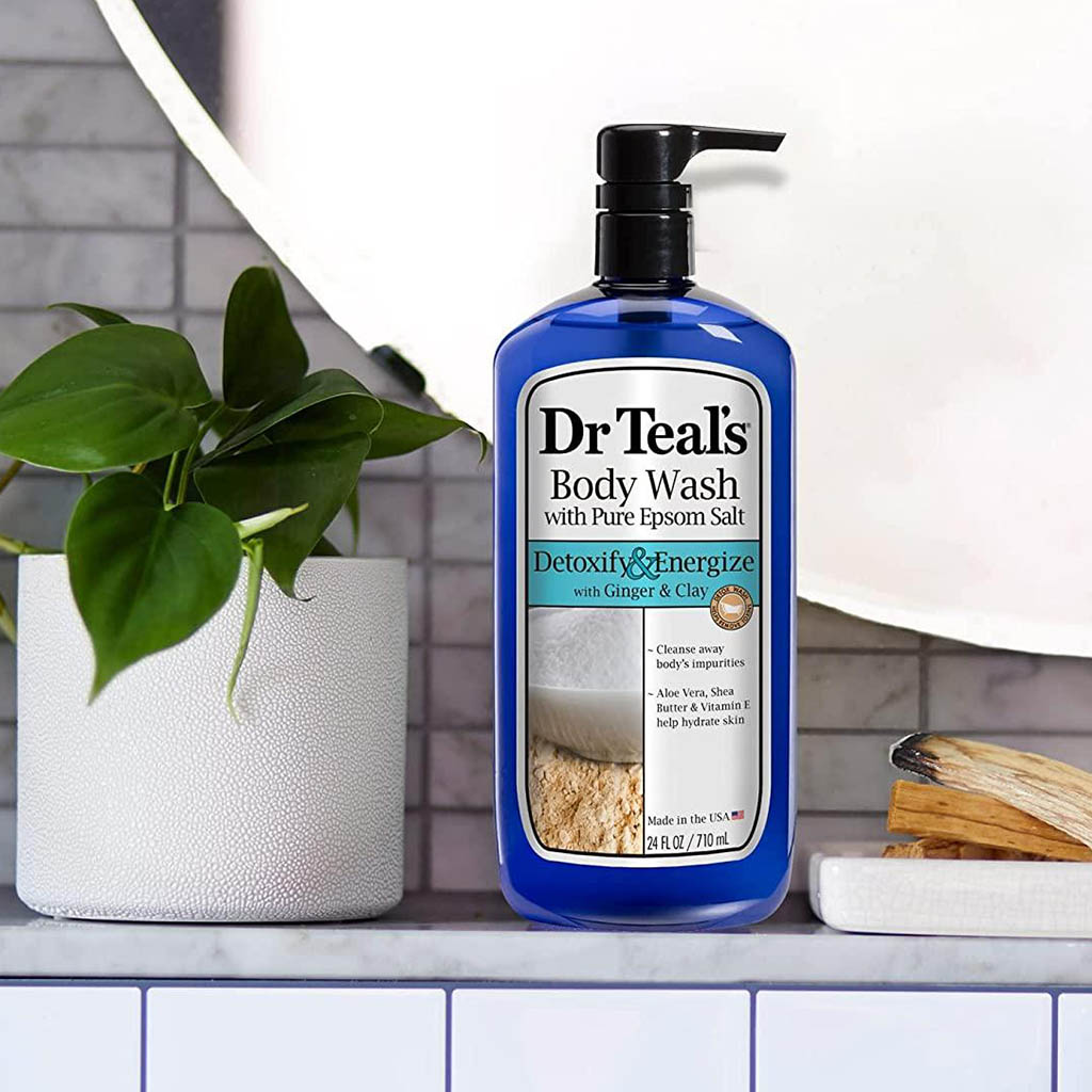 Dr Teal’s, Clay Detoxify and Energize Body Wash, Detoxifying and energizing clay body wash, 710ml