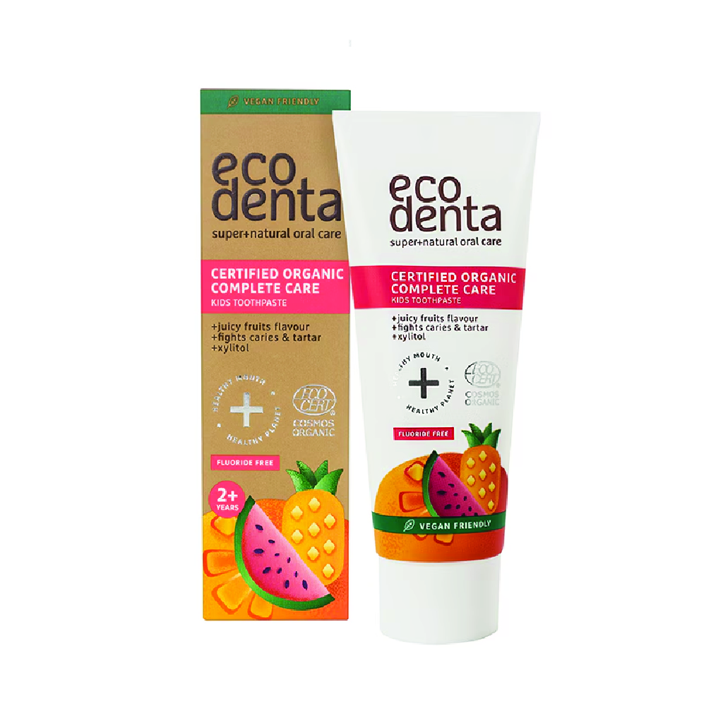 Ecodenta, Organic Juicy Fruits Kids Toothpaste, Organic fruit-flavored toothpaste for children, 75ml