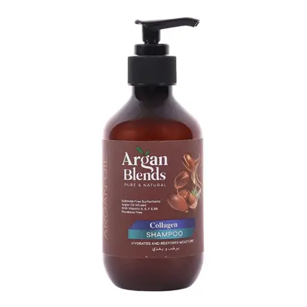 Argan Blends, Collagen Shampoo, Strengthening shampoo with collagen for healthy hair, 300 ml