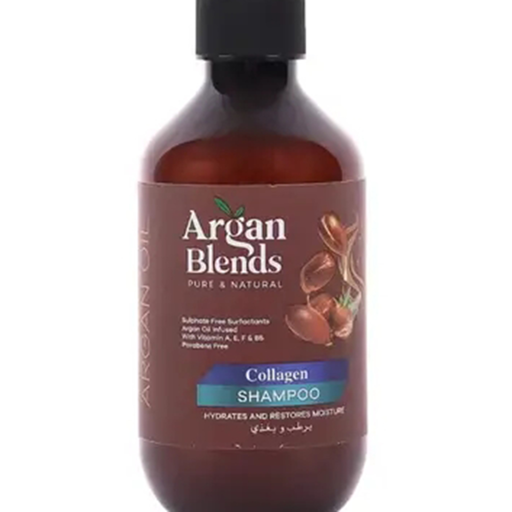 Argan Blends, Collagen Shampoo, Strengthening shampoo with collagen for healthy hair, 300 ml