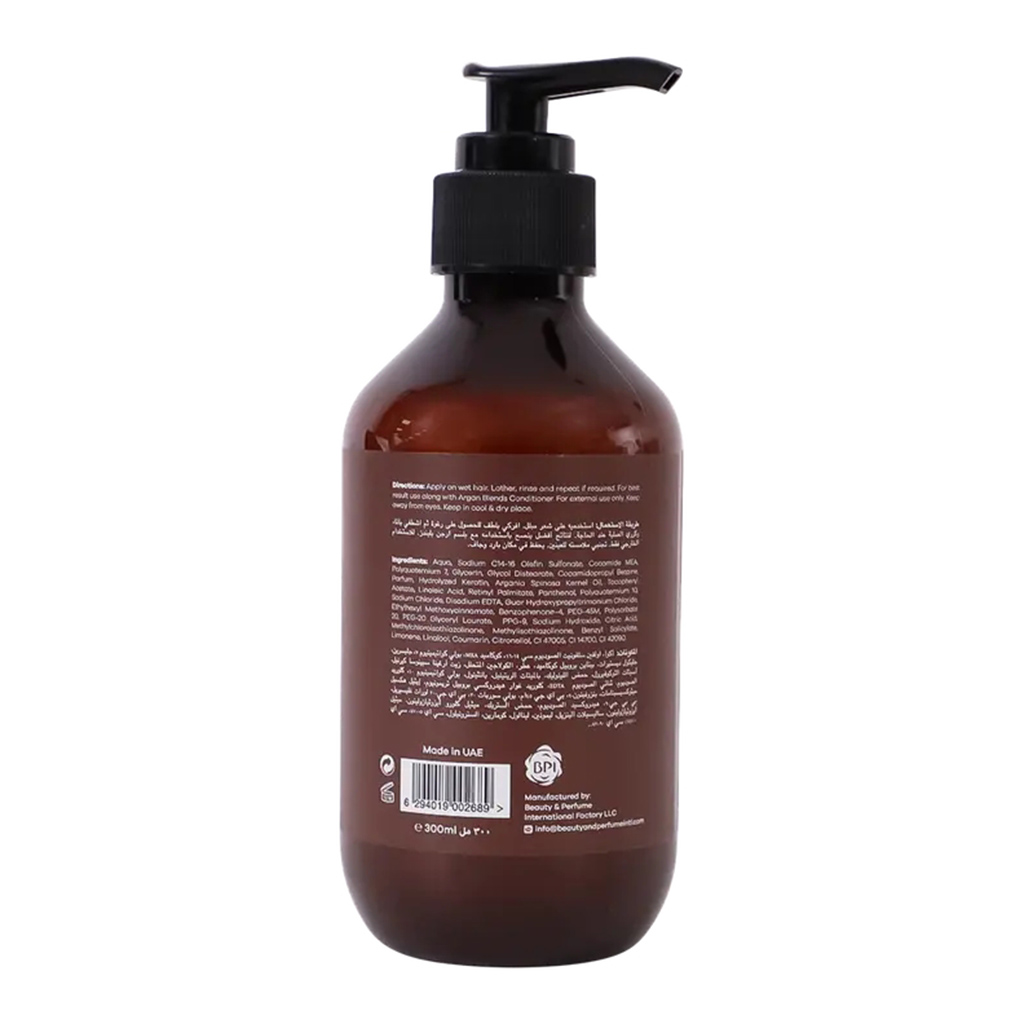 Argan, Blends Keratin Shampoo, Strengthening shampoo, 300 ml