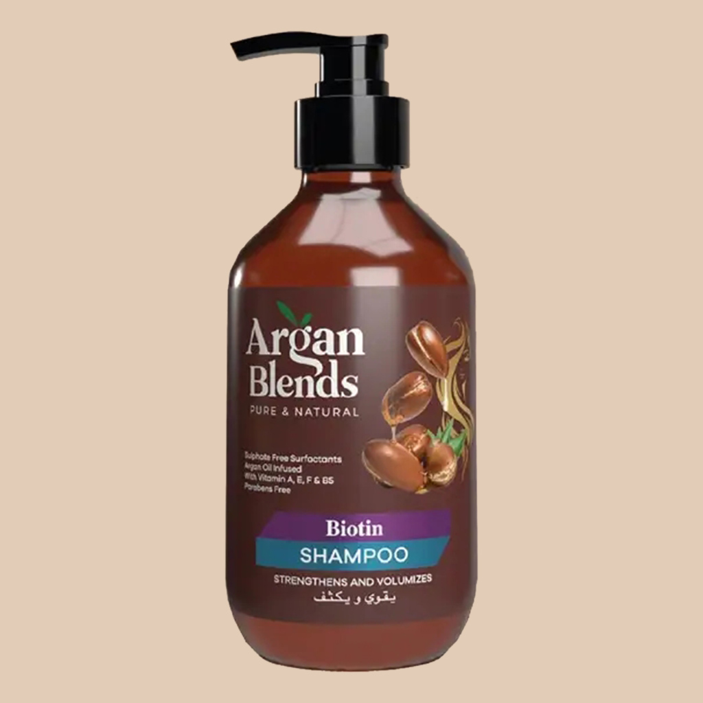 Argan Blends, Biotin Shampoo, Strengthening shampoo to promote healthy hair growth, 300 ml