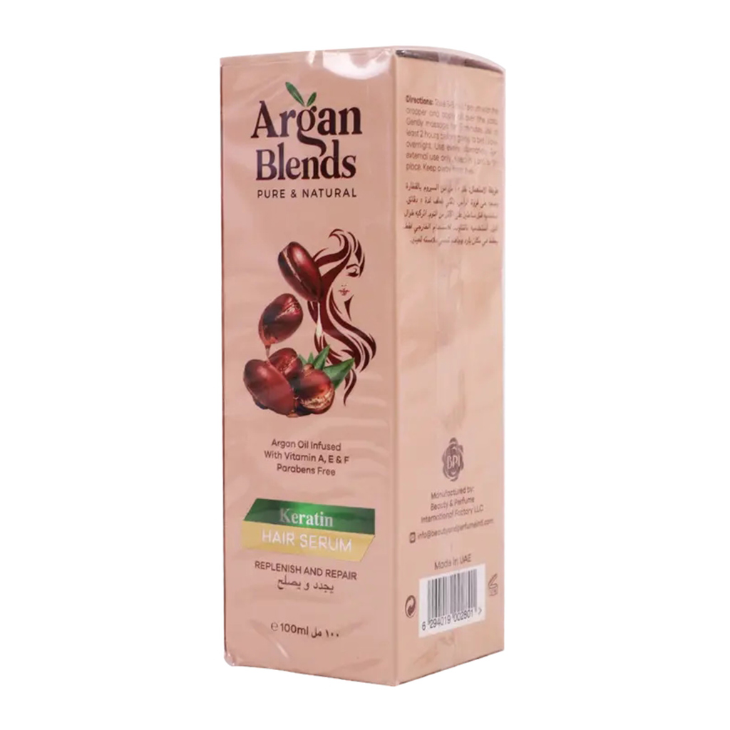 Argan Blends, Keratin Hair Serum, Repairing hair serum with keratin and argan oil, 100 ml