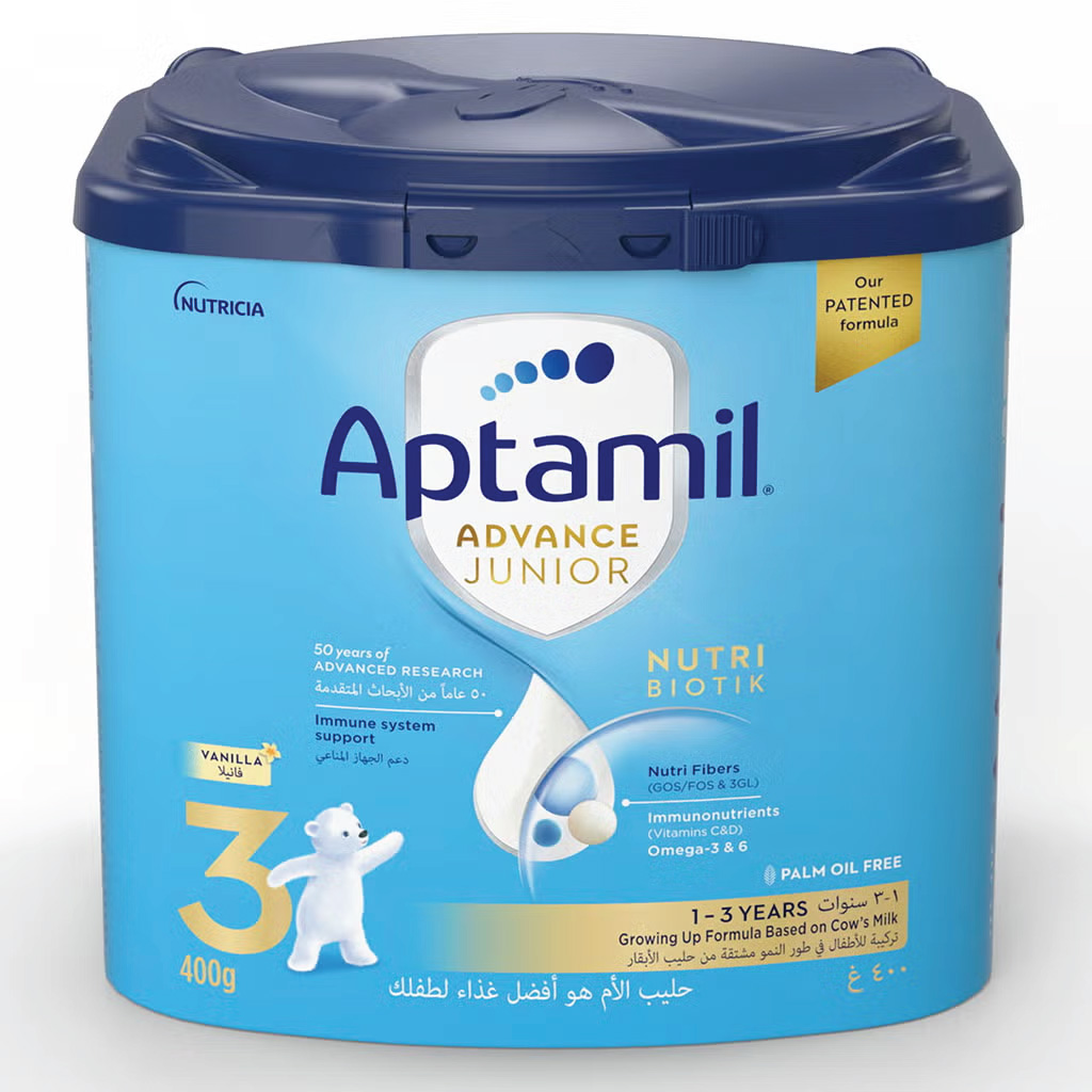 Aptamil Advance Junior Stage, 3 Growing Up Formula Milk 1-3 Years, 400G