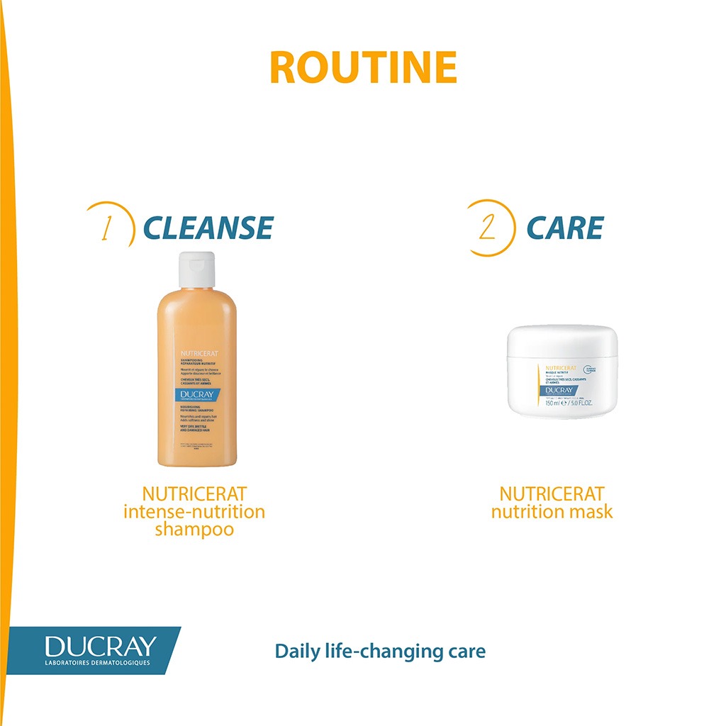 Ducray, Nutricerat Mask, Nourishing hair mask for dry and brittle hair, 150ml