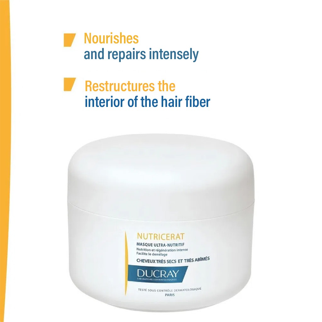 Ducray, Nutricerat Mask, Nourishing hair mask for dry and brittle hair, 150ml