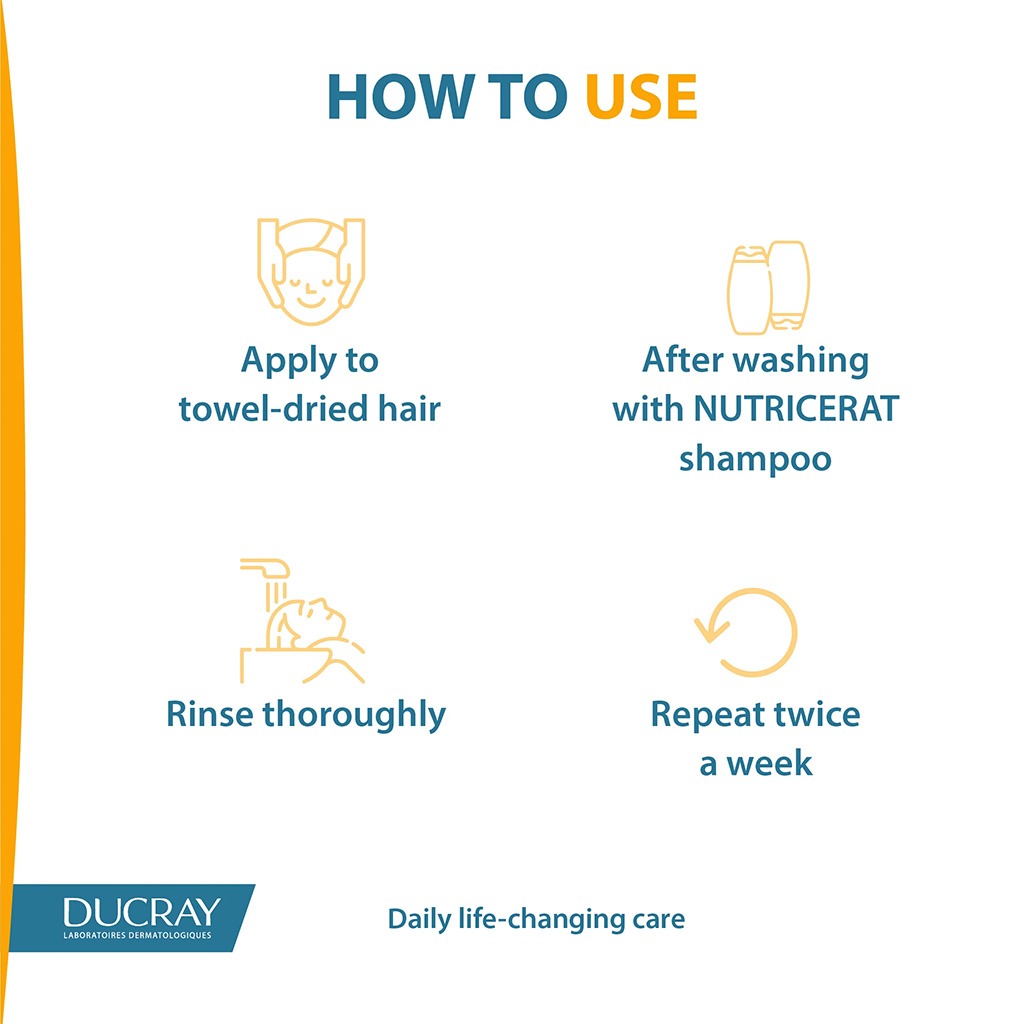 Ducray, Nutricerat Mask, Nourishing hair mask for dry and brittle hair, 150ml