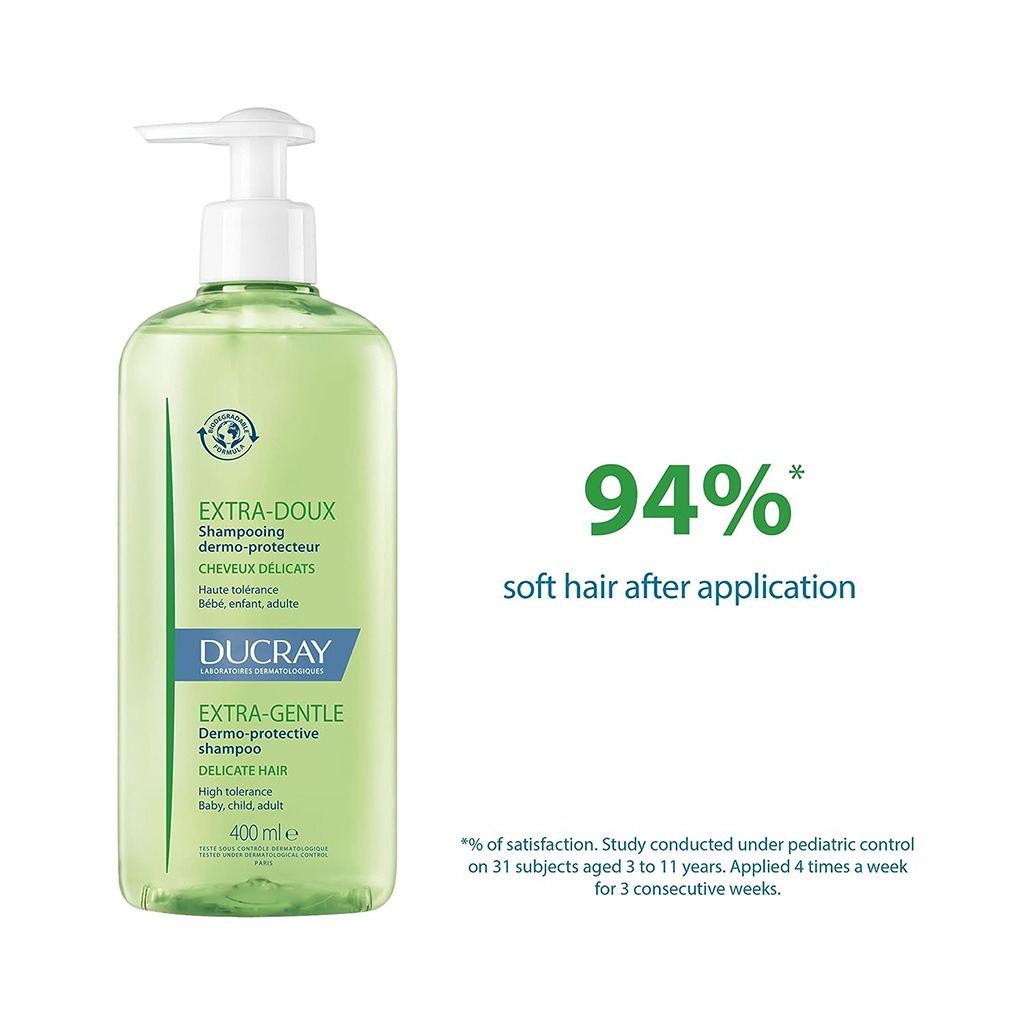 Ducray, Extragentle Shampoo, Cleanses and Nourishes Hair, 400 ml