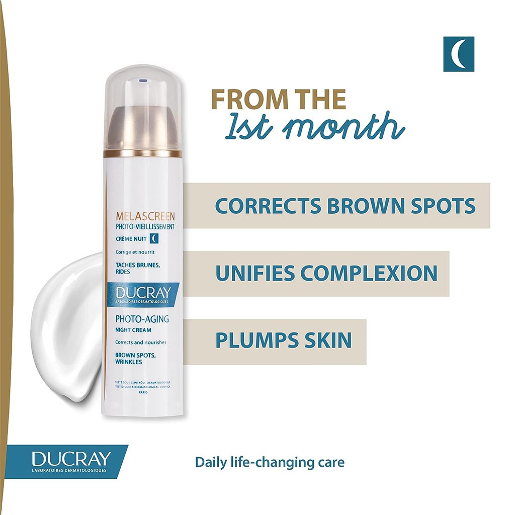 Ducray, Melascreen Night Cream, Night cream for skin brightening and pigmentation reduction, 50ml