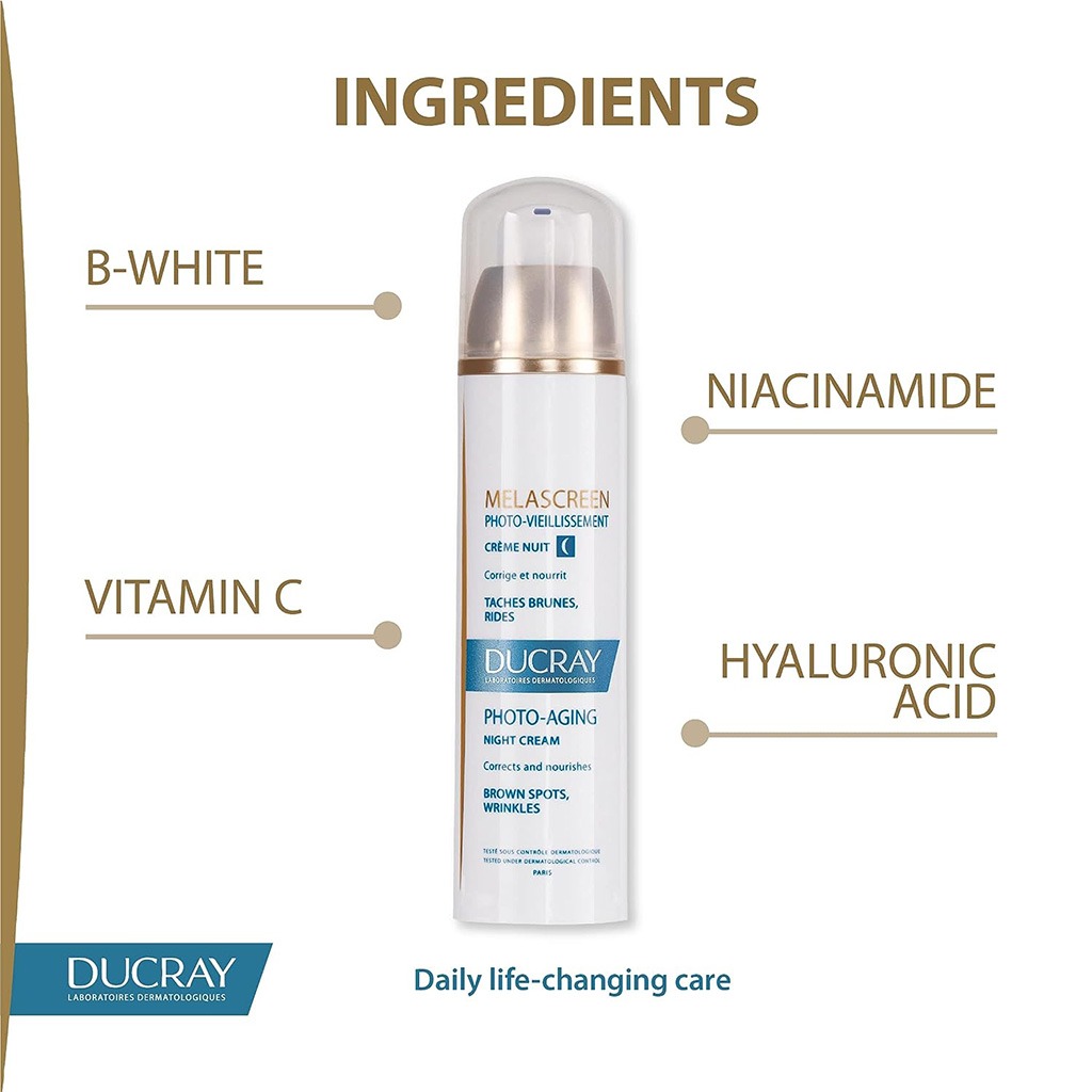 Ducray, Melascreen Night Cream, Night cream for skin brightening and pigmentation reduction, 50ml