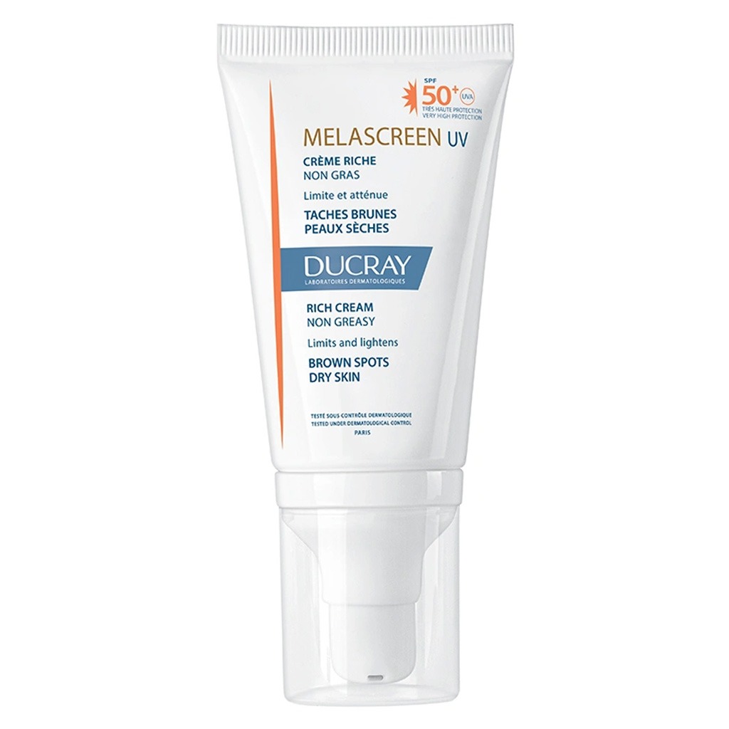 Ducray, Melascreen SPF50+ UV Rich Cream, High protection rich facial cream with SPF50+, 40ml