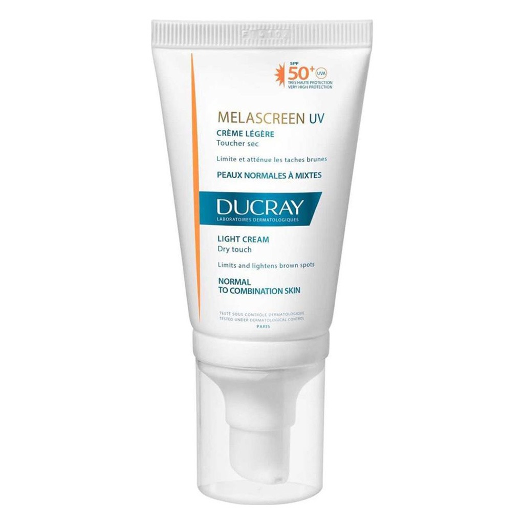 Ducray, Melascreen UV SPF50+ Light Cream, High protection light facial cream with SPF50+, 40ml
