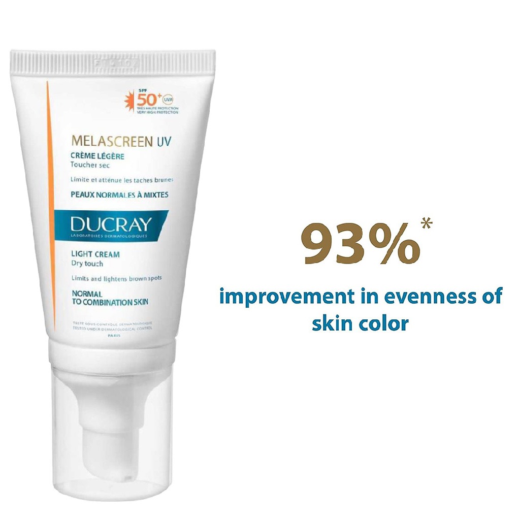 Ducray, Melascreen UV SPF50+ Light Cream, High protection light facial cream with SPF50+, 40ml