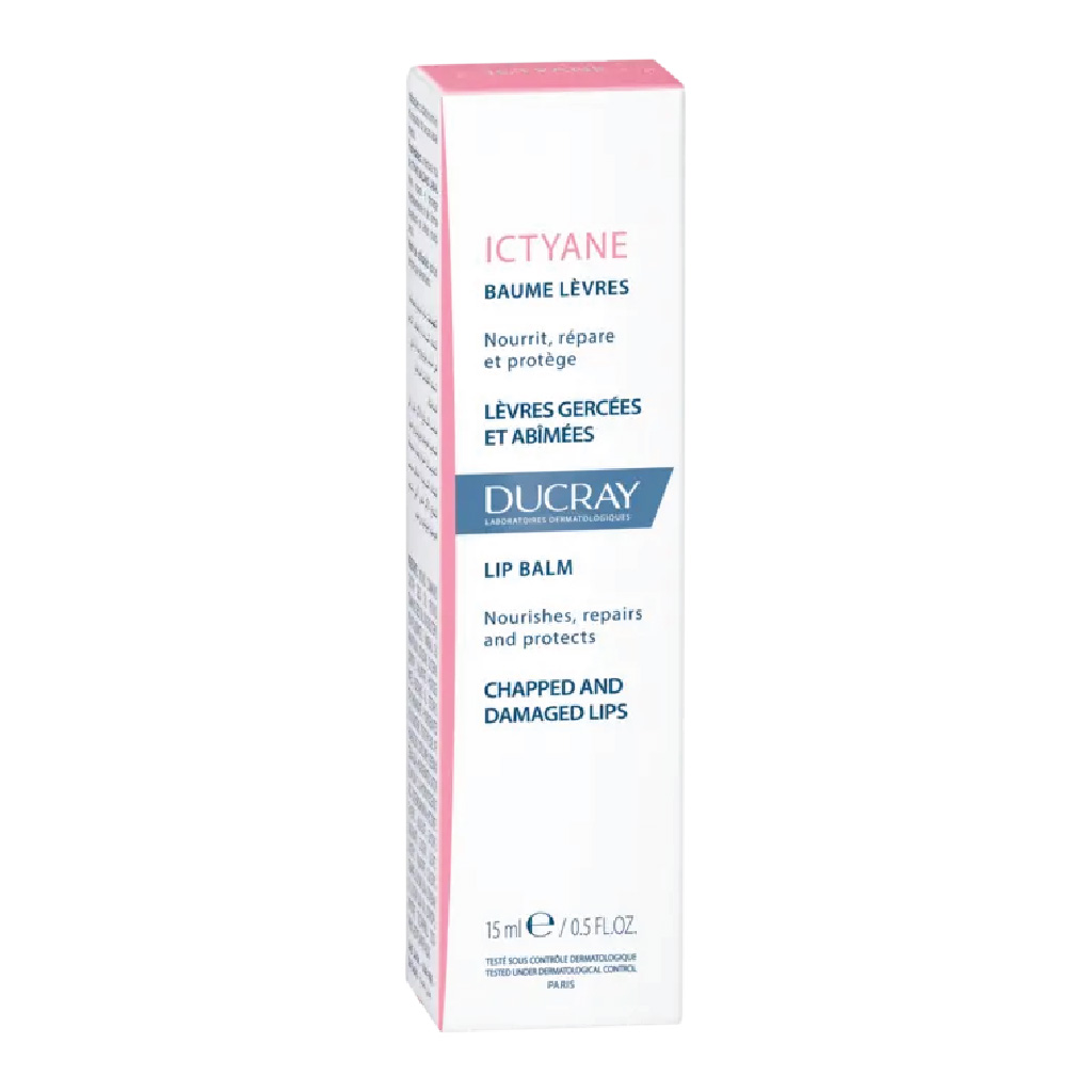 Ducray, Ictyane Dry Skin Lip Balm, Soothing lip balm for dry skin, 15ml
