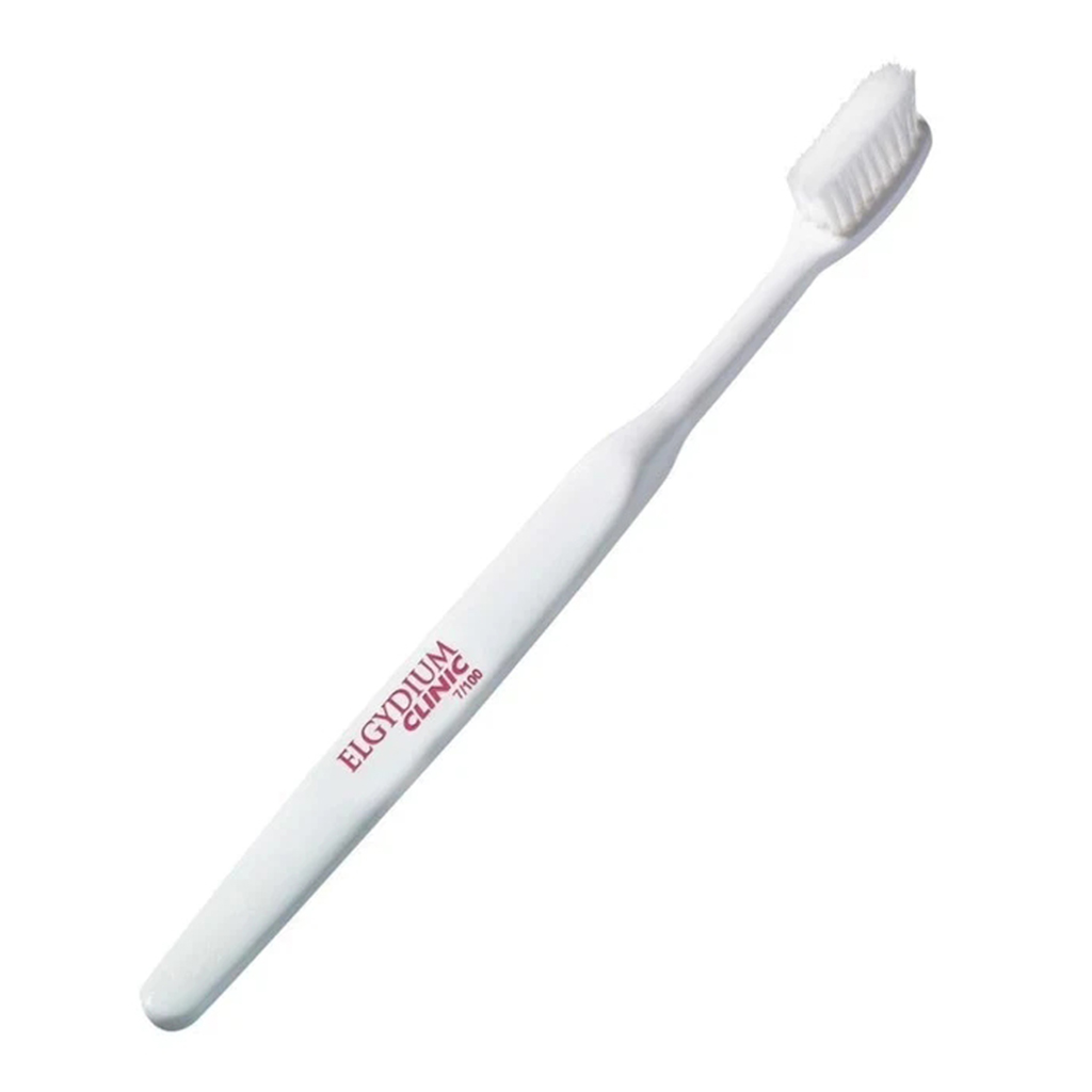 Elgydium, 7/100 Clinic Toothbrush, Soft bristle toothbrush for effective cleaning, 1 toothbrush