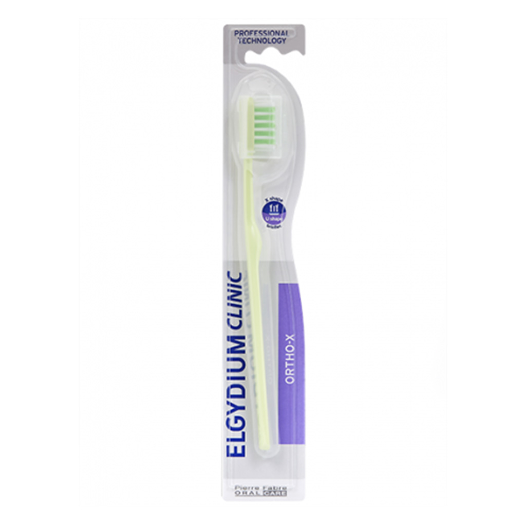 Elgydium, Clinic X Orthodontic Medium Toothbrush, Medium bristle toothbrush designed for orthodontic care, 1 toothbrush