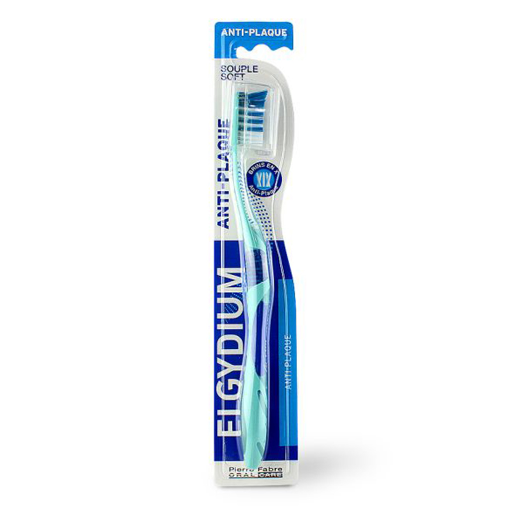 Elgydium, Anti-Plaque Soft Toothbrush, Soft bristle toothbrush for plaque removal