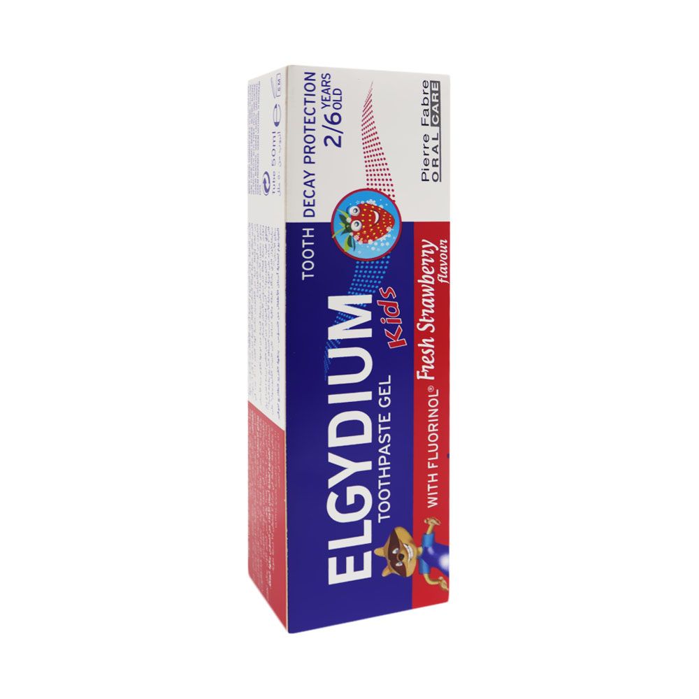 Elgydium, Tooth Decay Protection Toothpaste Fresh Strawberry, Cavity protection toothpaste with strawberry flavor, 50ml