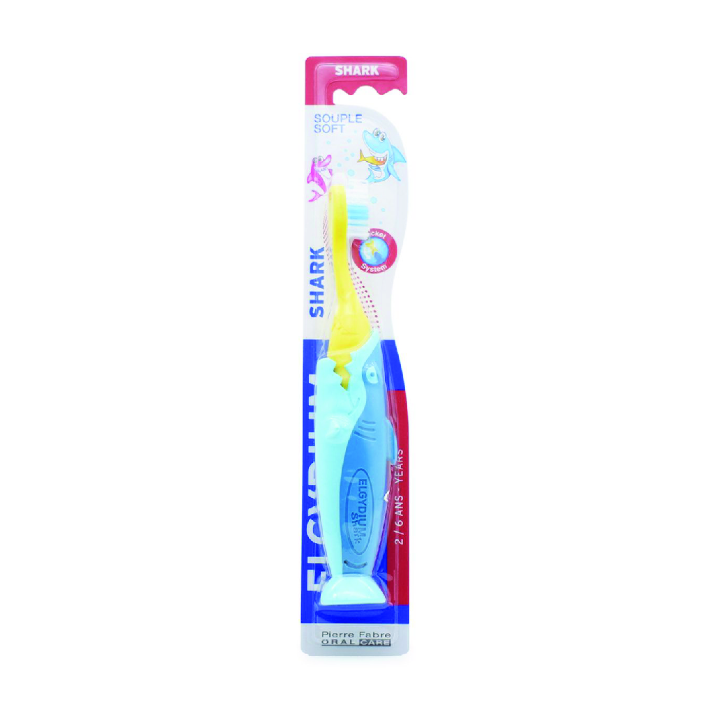 Elgydium, Shark Toothbrush, Soft bristle toothbrush for effective plaque removal