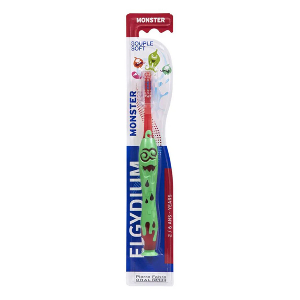 Elgydium, Monster Toothbrush for Kids, Fun design toothbrush for children's oral care