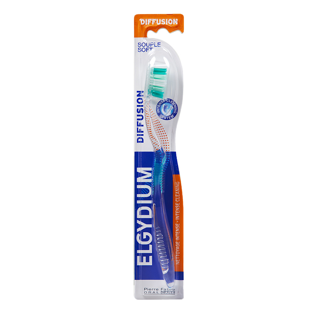 Elgydium, Diffusion Soft Toothbrush, Soft bristle toothbrush for gentle cleaning