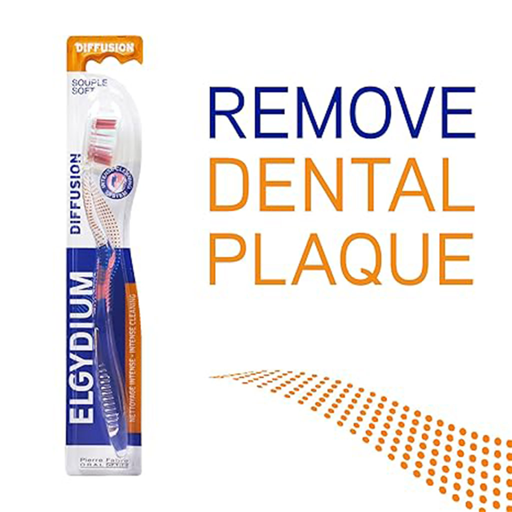 Elgydium, Diffusion Soft Toothbrush, Soft bristle toothbrush for gentle cleaning