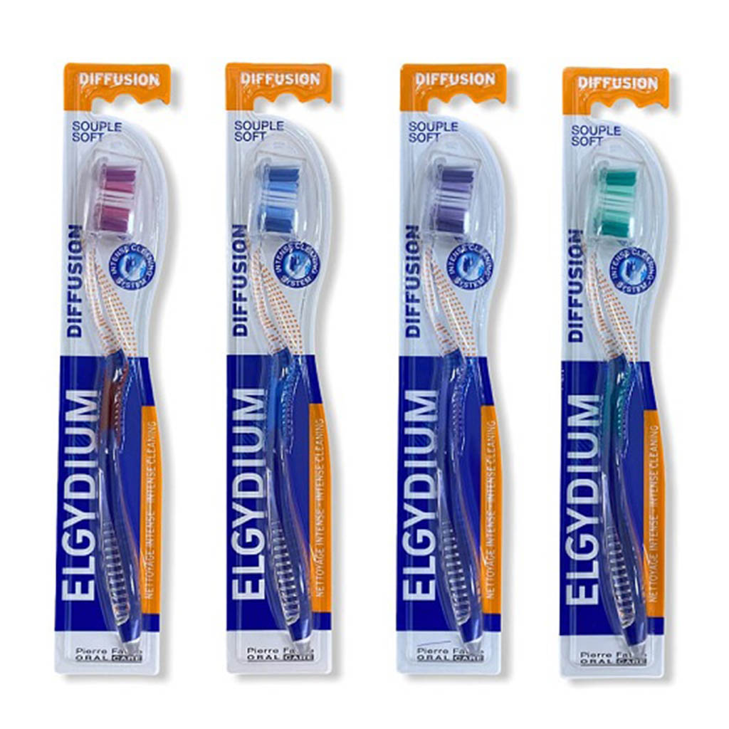Elgydium, Diffusion Soft Toothbrush, Soft bristle toothbrush for gentle cleaning