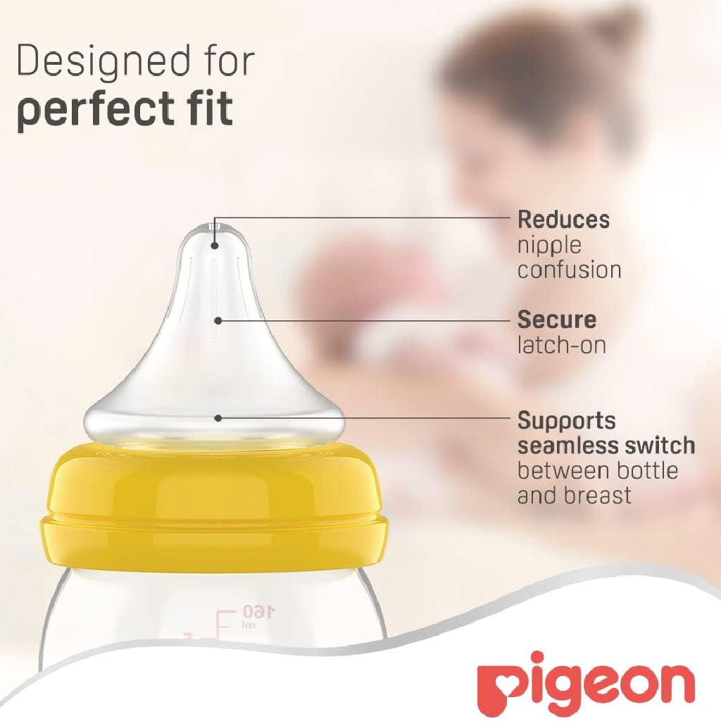 Pigeon, Wide Neck Peristaltic Plus Softouch Nipple, Medium flow nipple for 3 months and older, 3 months