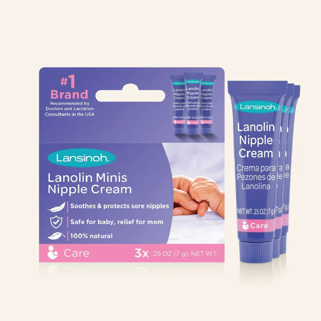 Lansinoh, Lanolin sore nipple cream for cracked skin, Healing cream for breastfeeding nipple care, 7 g