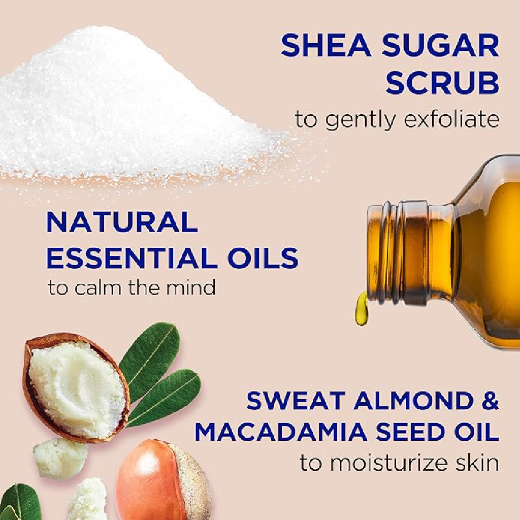 Dr Teal's, Shea Sugar Exfoliating Body Scrub Shea Butter and Almond Oil, Nourishing exfoliating scrub with shea butter and almond oil, 538g