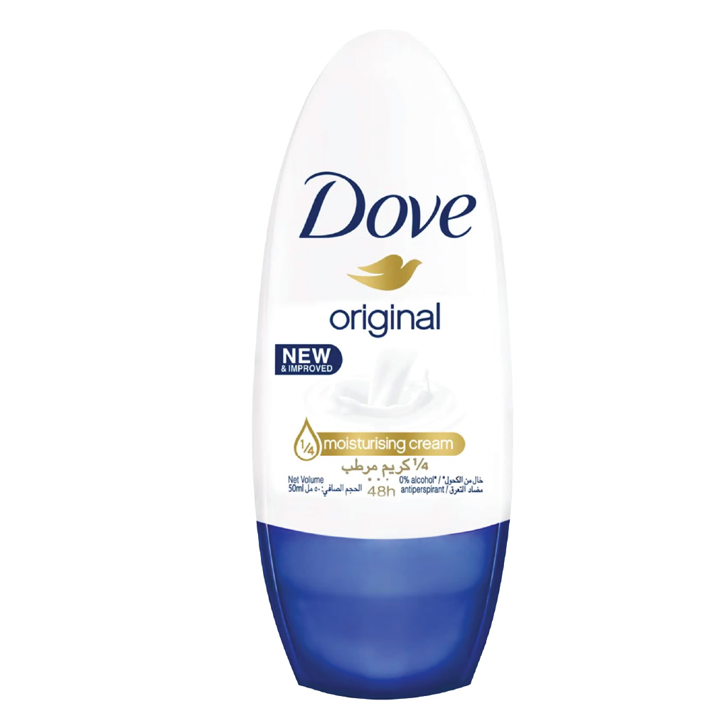 Dove, Original Moisturizing 48-Hour Antiperspirant Deodorant Roll-On, Long-lasting antiperspirant for all-day freshness, 50ml