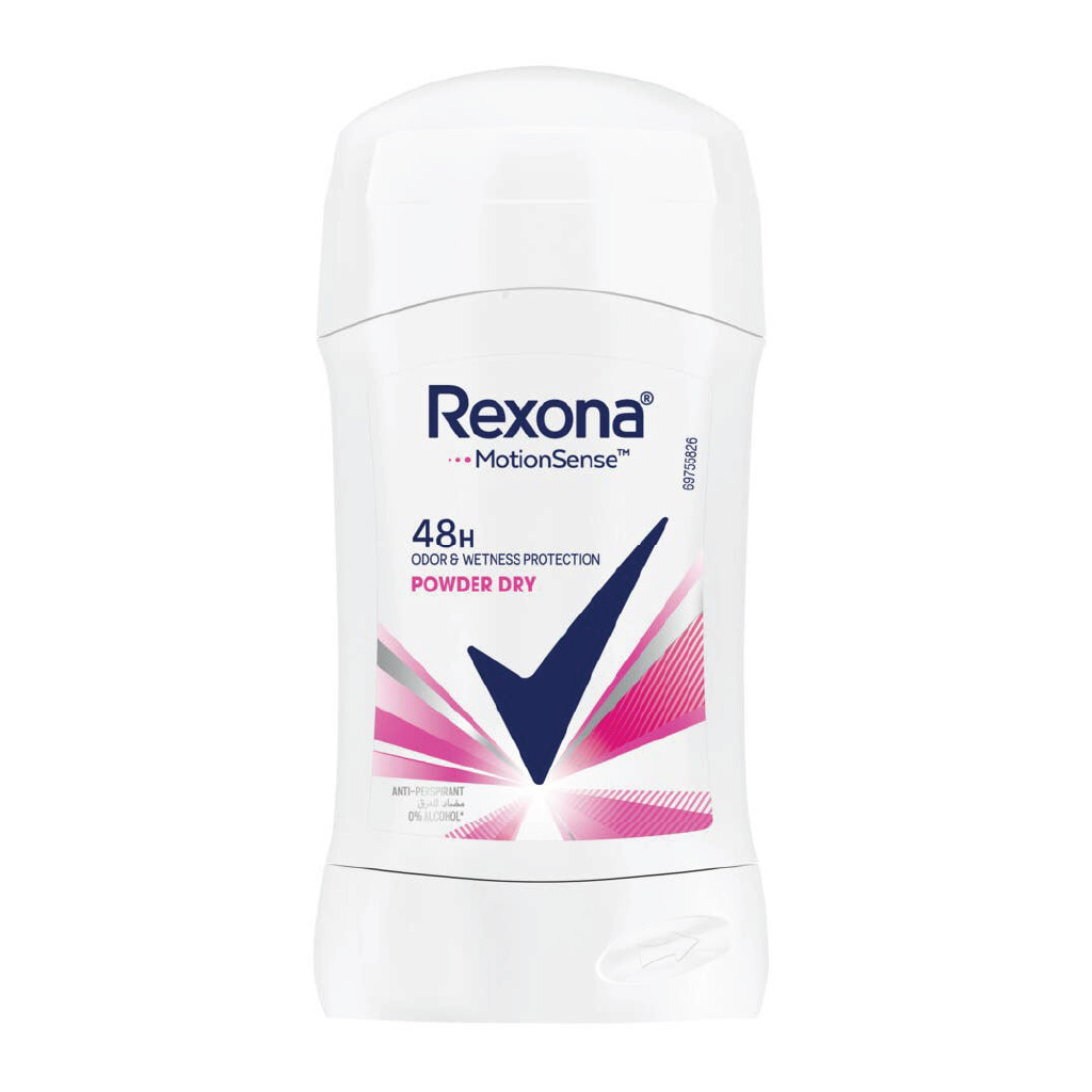 Rexona, Motion Sense powder dry antiperspirant stick, 48-hour sweat and odor protection, 40g