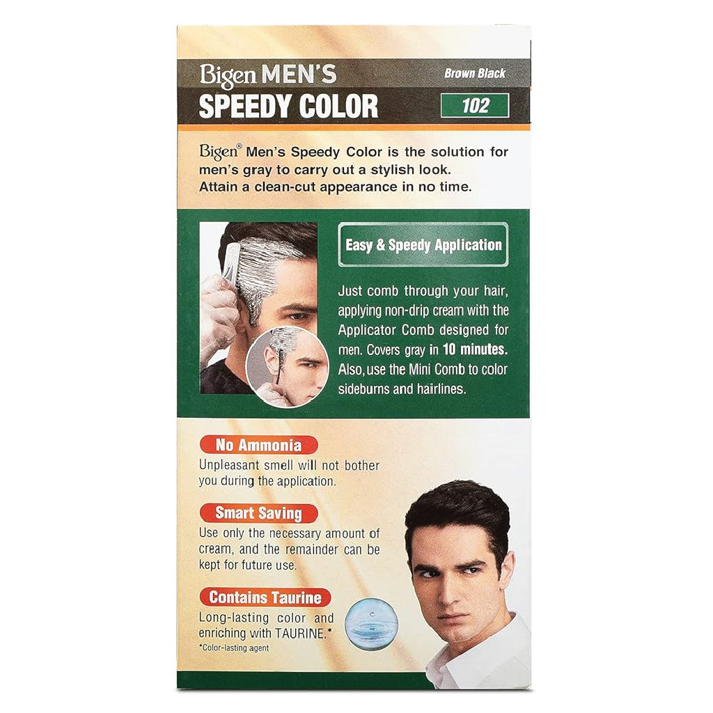 Bigen Men's Speedy Hair Color 80g 102 Brown Black
